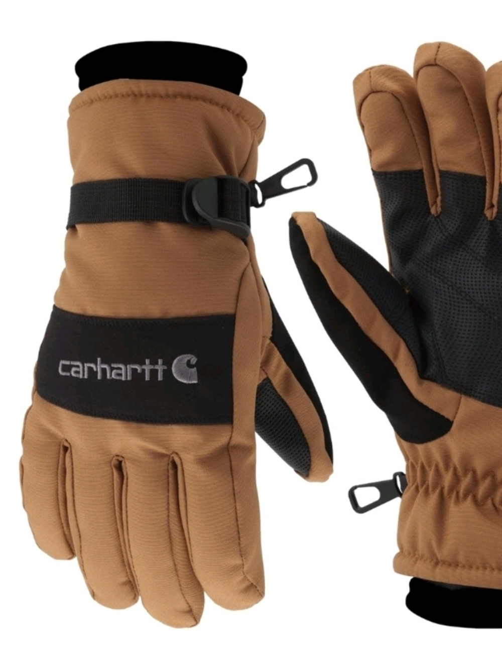 Carhartt Men's Waterproof Insulated Knit Cuff Glove, X-Large, Brown/Black